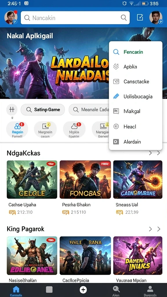 Tampilan antarmuka utama IDKLUB yang menarik.