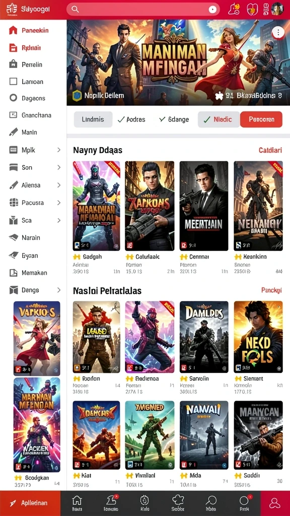 Tampilan menu utama yang menarik dan mudah dinavigasi.