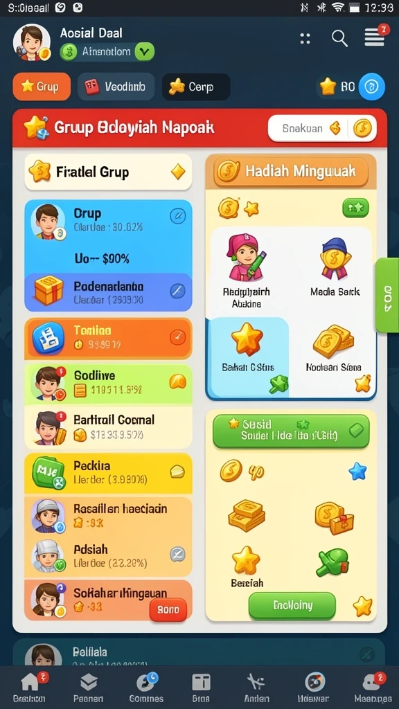 Screenshot menggambarkan interaksi pengguna saat menyelesaikan misi.