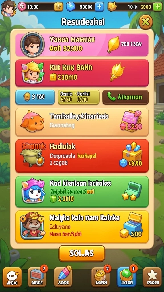 Tampilan antarmuka permainan yang mudah dipahami.