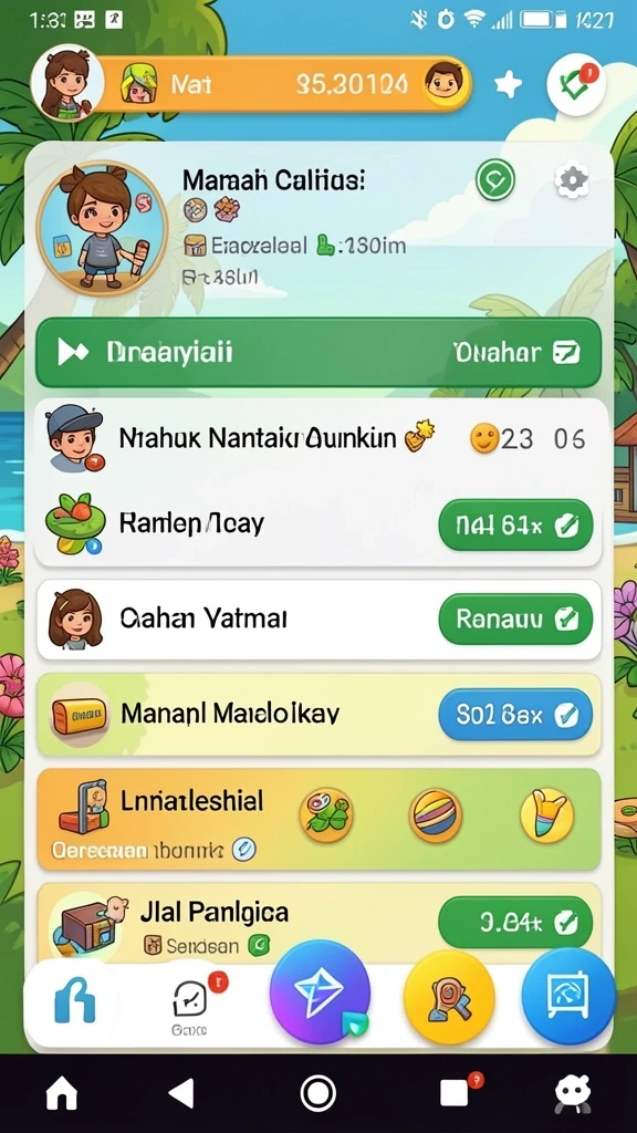 Tampilan level yang menantang dan penuh warna.