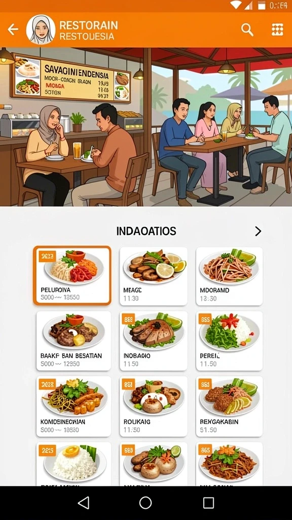 Tampilan utama aplikasi dengan kategori permainan.